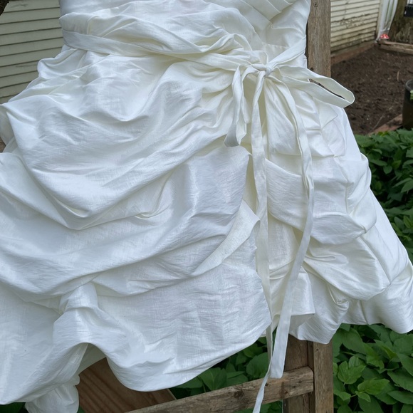 Cinderella Divine Short White Strapless Wedding Dress - Picture 4 of 12